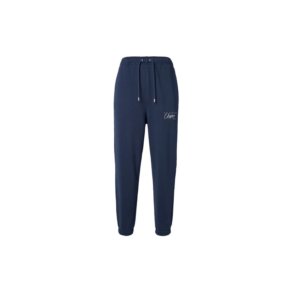 Jordan Union Collaboration Series Solid Logo Joggers With Drawstring Unisex Bottoms Midnight-Blue DV7337-419