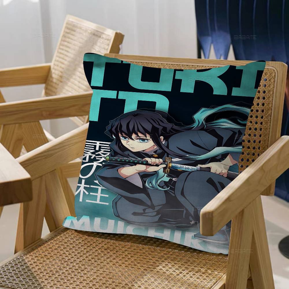 Muichiro Tokito Anime Cushion Cover Decorative Pillow Sofa Home Decor Case Pillow Cases