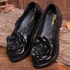 Vintage Handmade Women Flats Casual Shoes Genuine Leather Soft Shoes for Mother Fashion Loafers