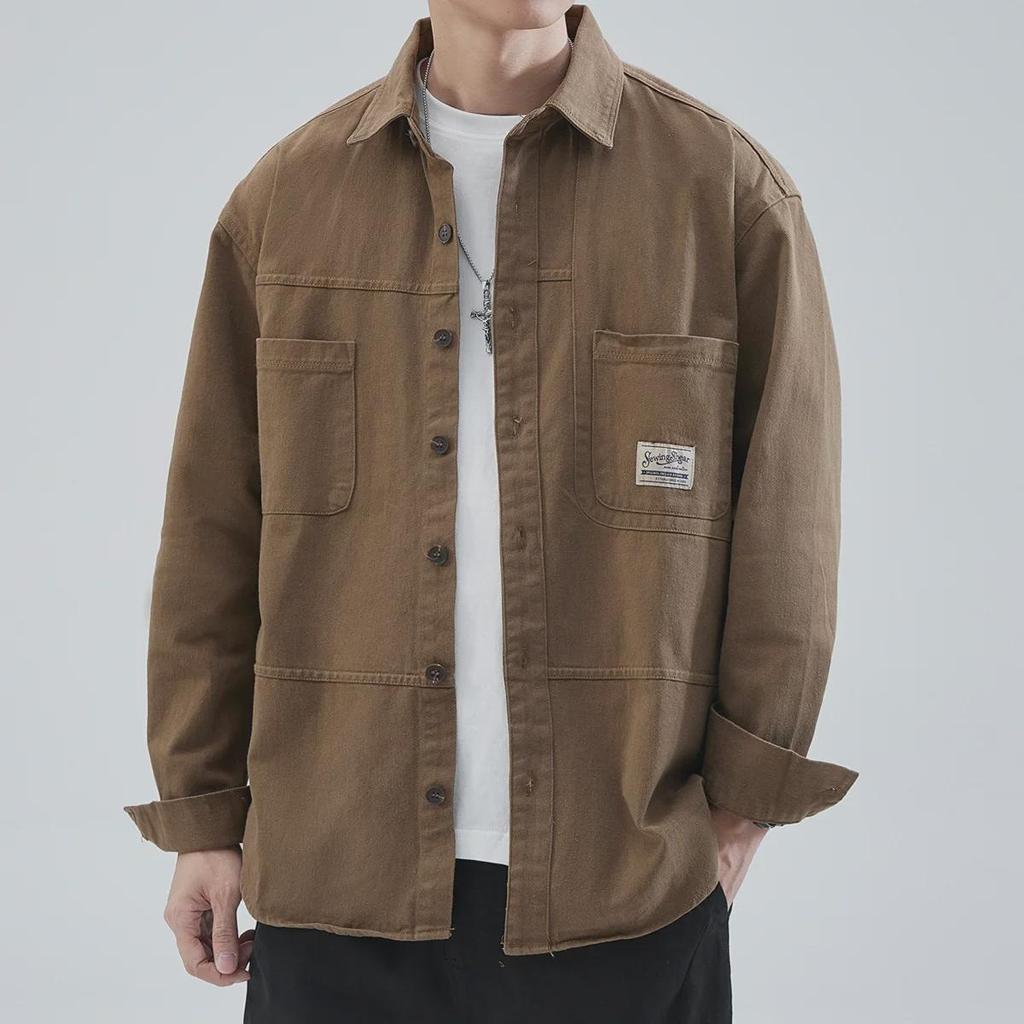 Hansca Мужская куртка-рубашка с длинным рукавом в японском стиле, весна/осень 2023 г.