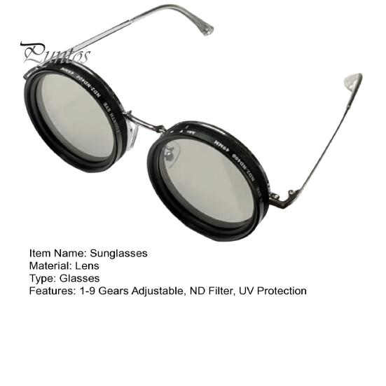 Круглые поляризованные очки 1-9 передач регулируемые солнцезащитные очки с линзами ND-фильтра ретро очки ручной работы для мужчин и женщин