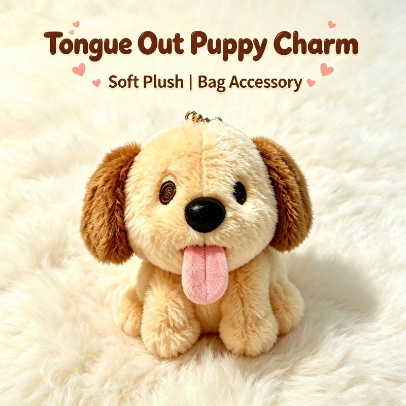 Cute Plush Puppy Couple Keychain Soft Fluffy Kissing Design 1/2 Pcs Bag Charm for Girlfriend Gift Daily Accessories
