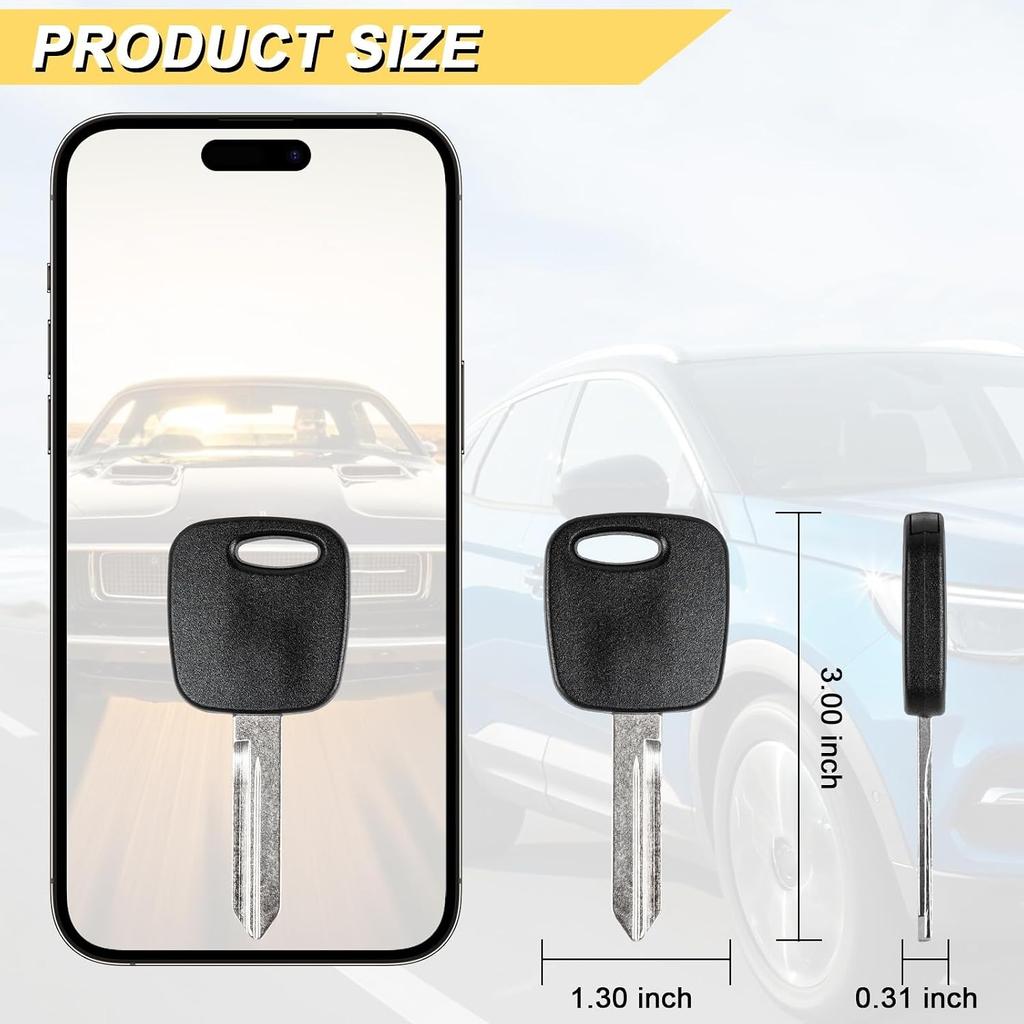 H72-PT 4C Chip Transponder Ignition Car Key Replacement for Ford Expedition Explorer F-150 Mustang Lincoln Navigator Mazda Mercury, New Uncut, 2Pcs