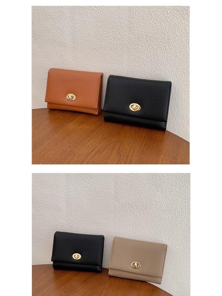 Women's Korean Trend Solid Color Foldable Short Wallet and Card Holder
