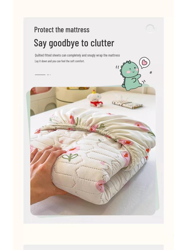 G5Z Quilted Fitted Sheet Set: Anti-Dust Bed Cover & Mattress Protector