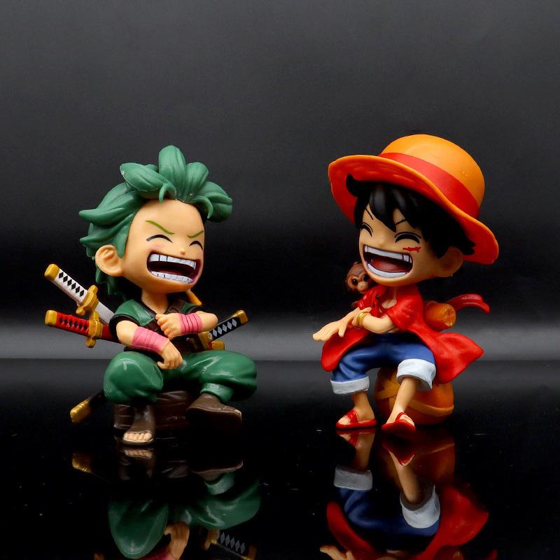 12 см Аниме Фигурка One Piece Монки Д. Луффи Ророноа Зоро Кавайные Игрушки Q Фигурка Нендороид Украшение для Автомобиля ПВХ Модель Подарки для Фанатов