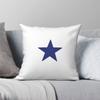 Синяя Квадратная Наволочка со Звездой Пентаграммой Полиэстер Лен Бархатный Узор Молния Декоративная Наволочка Чехол для Подушки на Кровать 18"