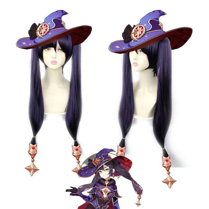 Genshin Impact Mona Wig Hairpiece Adult Cosplay Props Halloween Party Carnival