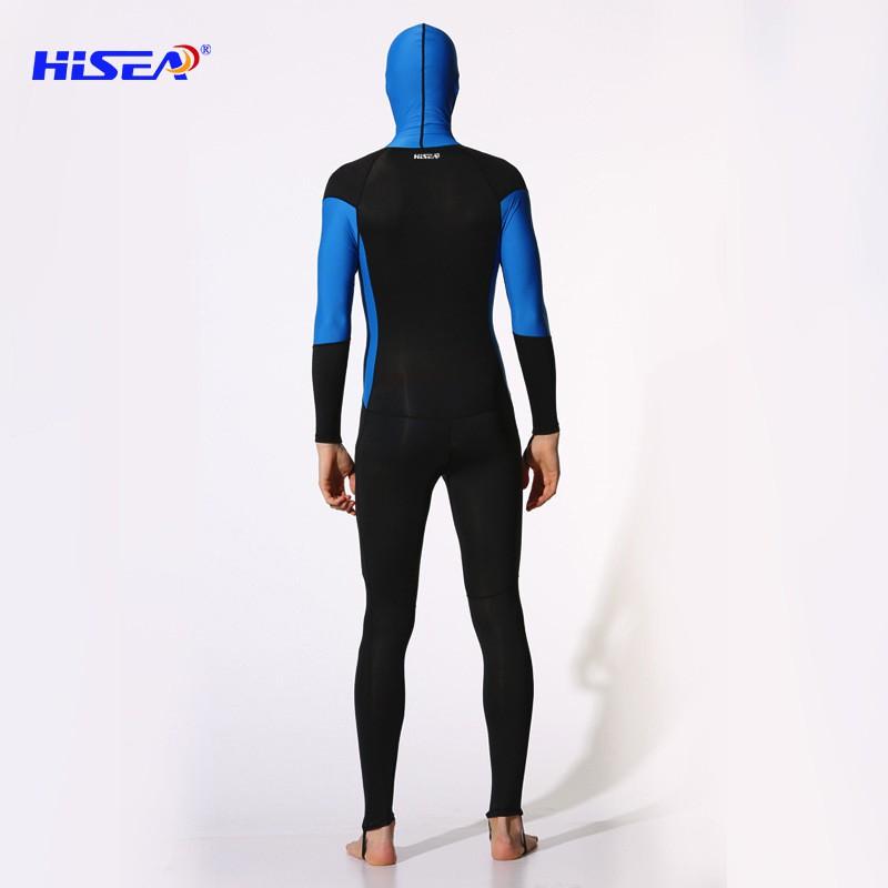 Mens Full Coverage Rash Guard With Hood Snorkeling Swimming UV Protection Quick Dry Lycra Swimwear