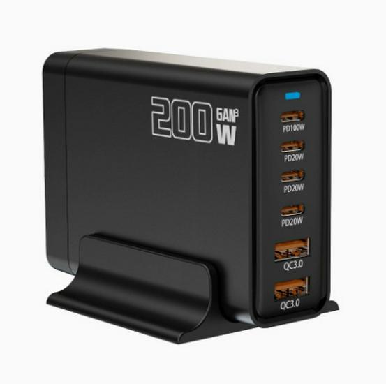 Многопортовое зарядное устройство USB GaN мощностью 268 Вт: Мощная настольная зарядная станция для мобильных телефонов и ноутбуков.