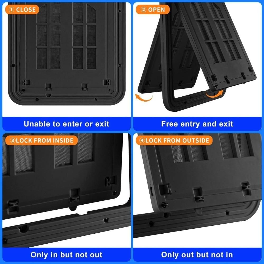 Self-Closing Pet Lockable Screen Door Reinforced Cat Door Hole Dog Screen Door House Accessories