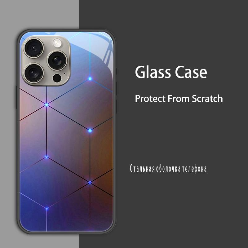 Для iPhone 15 15 Pro Max Plus Чехол Защитный Чехол из Закаленного Стекла Жесткий Чехол Бампер Для iPhone 14 Pro 14 Plus 14 Pro Max Защитный Чехол