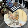 Ernest & Celestine pattern round rug,Carpet Rug for Living Room Bedroom Playroom ,Non-slip Floor Mat,Holiday Gifts and Birthday Gifts.