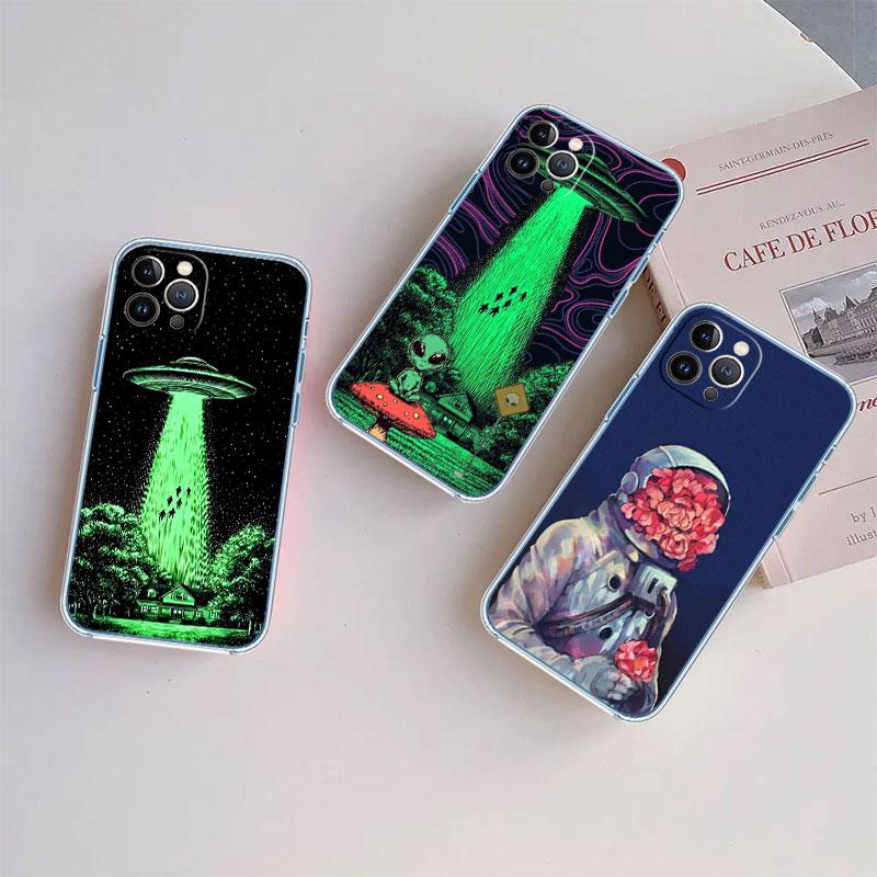 Astronaut Space Alien UFO Transparent Phone Case for Motorola Moto G10 G20 G30 G31 G32 G34 G35 G41 G42 G50 G51 G52 G55 G60 G60S