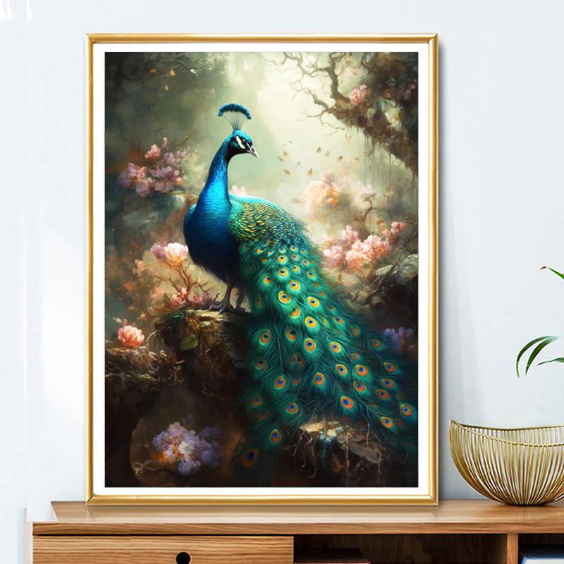 5d DIY Алмазная картина, вышивка крестом, животное, павлин, алмазная вышивка, мозаика, полный круглый дрель, домашний декор, искусство
