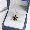 New Exquisite Green Zircon Inlaid with Stars Flowers Pendant Necklace for Women and Girls Fashion