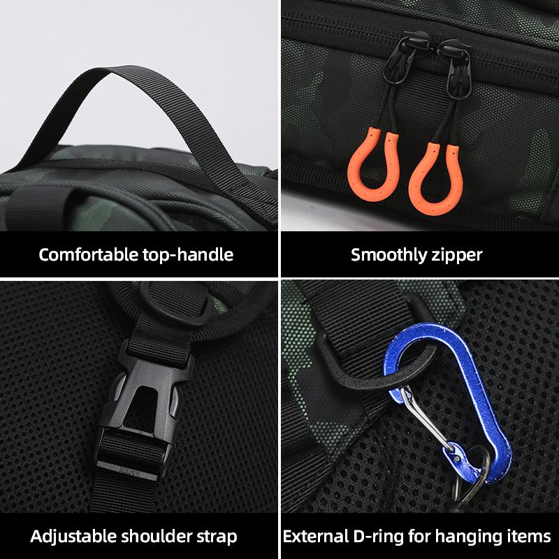 Hard Shell Tactical Backpack Camping Fishing Lure Bag with Rod HolderChest Bag Waist Outdoor Hiking Men Travel Fanny Pack Molle