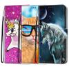 Модный расписной узорный чехол-книжка с ремешком для iPhone Samsung Huawei Honor Xiaomi Redmi OPPO Realme Moto Asus