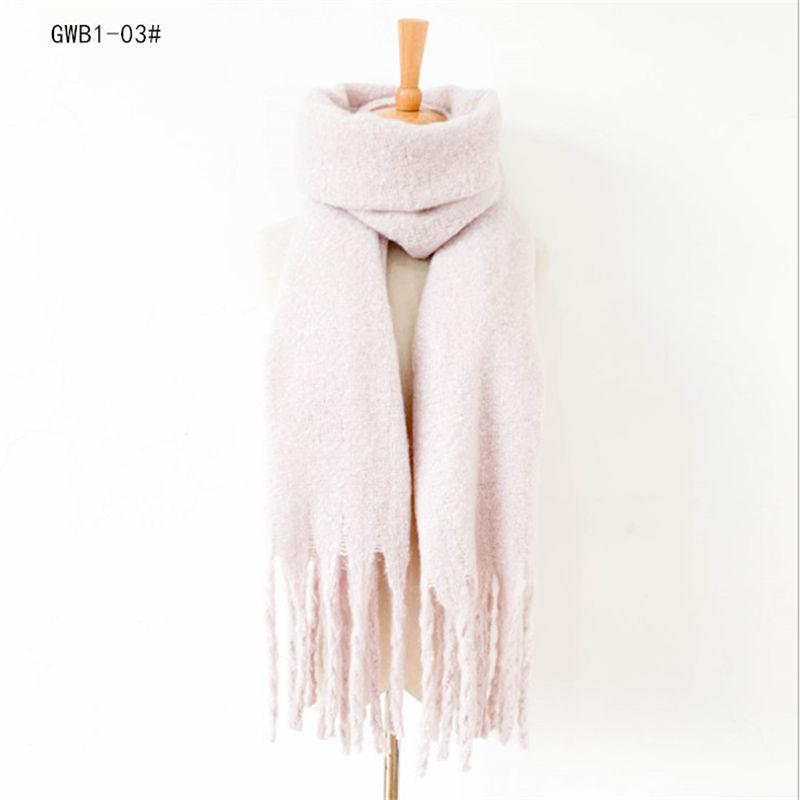 Thickened Men's Solid Color Thick Tassel Warm Circle Sand Scarf Women's Shawl Keep