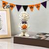 Resin Figurine Mummy Holding Pumpkin Halloween Decoration, Spooky Collectible Desktop for Indoor Shelf, Tiered Tray Decor