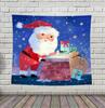 Cartoon Santa Claus Pattern Tapestry Home Bedroom Living Room Wall Decoration Christmas Theme Tapestry