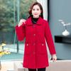 Плюшевое утолщенное пальто из искусственной овечьей шерсти для женщин среднего возраста и пожилых женщин, кашемировое зимнее пальто средней длины для мамы
