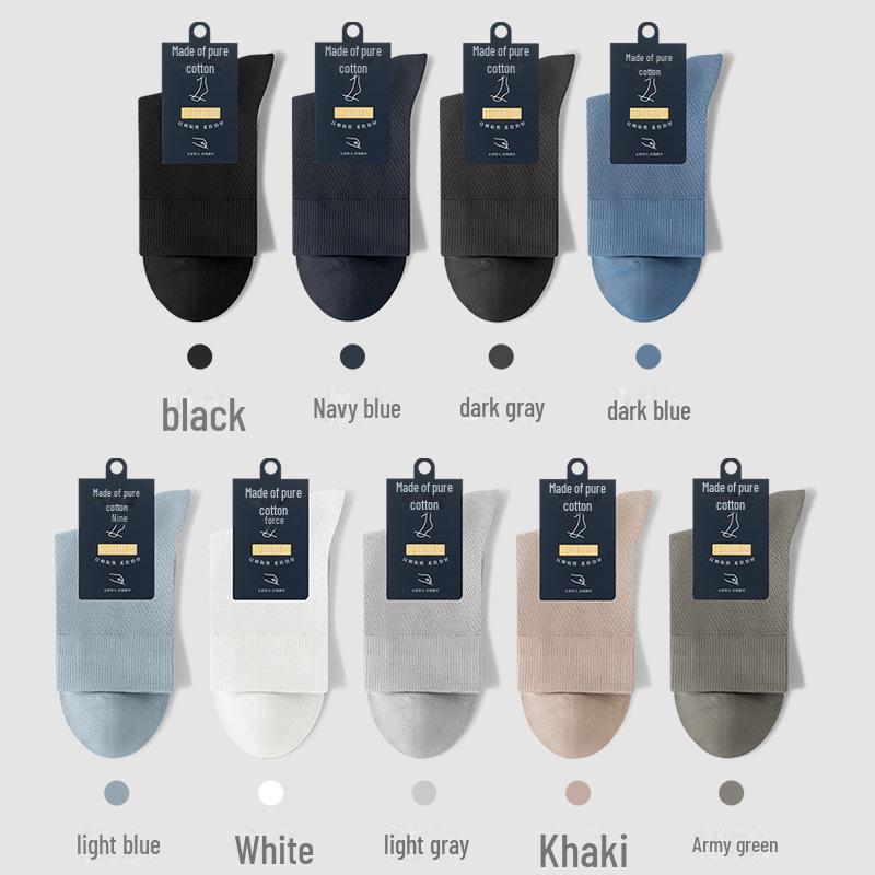 Мужские дышащие черные сетчатые хлопковые носки для всех сезонов