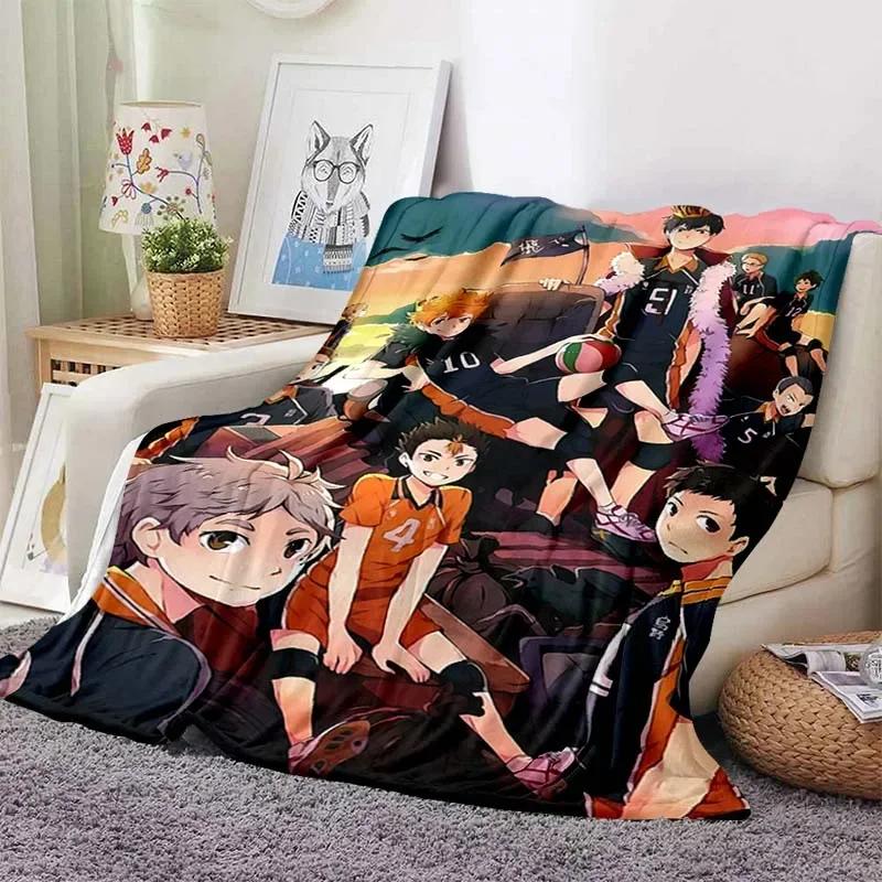 Волейбол Аниме Плед Haikyuu Одеяла Коралловый Флис Плюшевые Украшения Мия Ацуму Манга Мягкие Пледы для Кровати Дорожное Одеяло