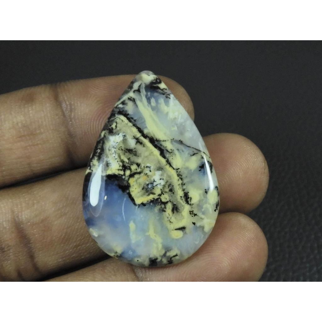 25X36X05MM Натуральный тигровый дендритовый агат, кабошон в форме груши, необработанный драгоценный камень G-380