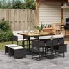 VidaXL 9pcs Garden Dining Set Black Cushions Wicker 3278090