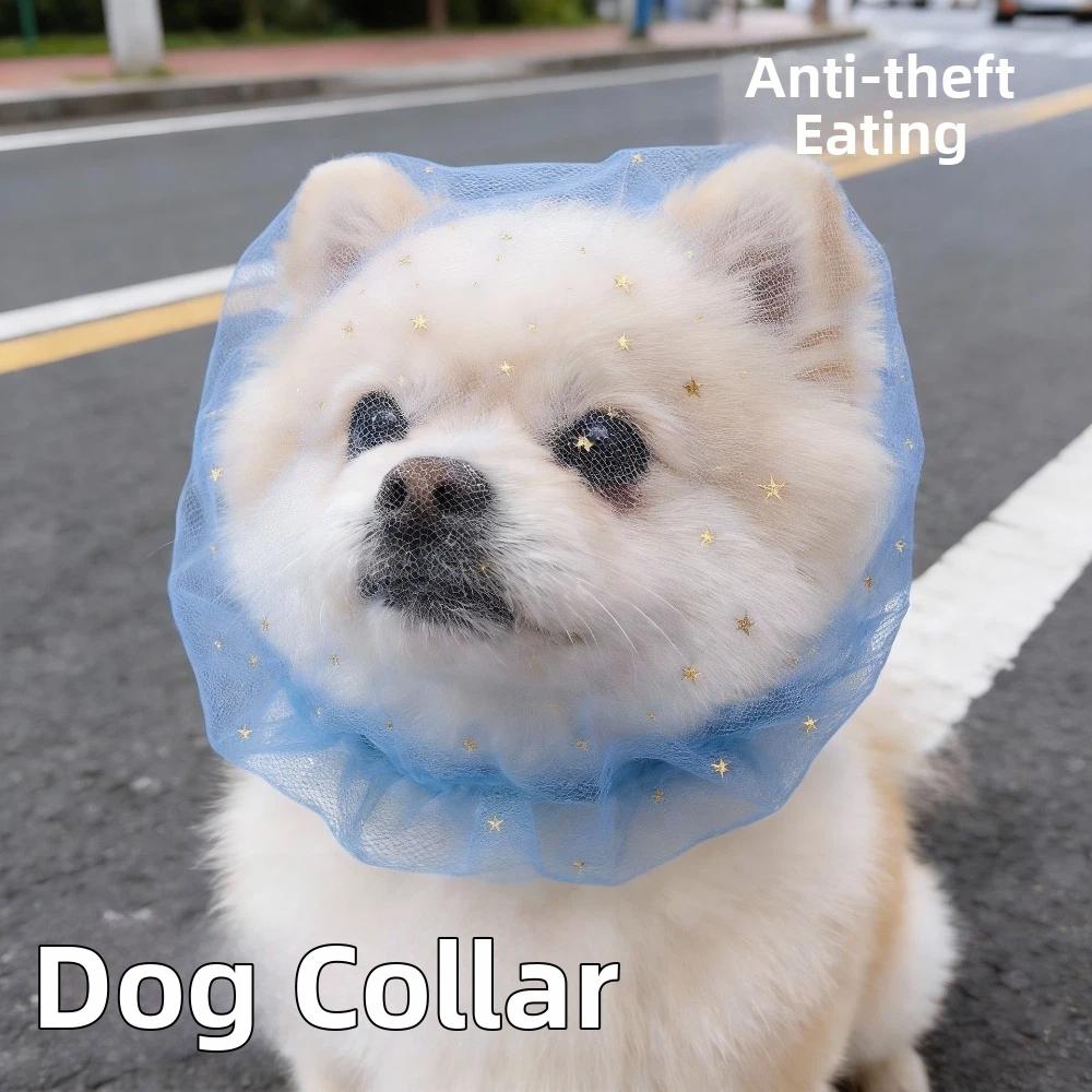 Face Cover Dog Anti-Eating Headgear Anti-accidental Dog Protective Veil for Outdoor Use