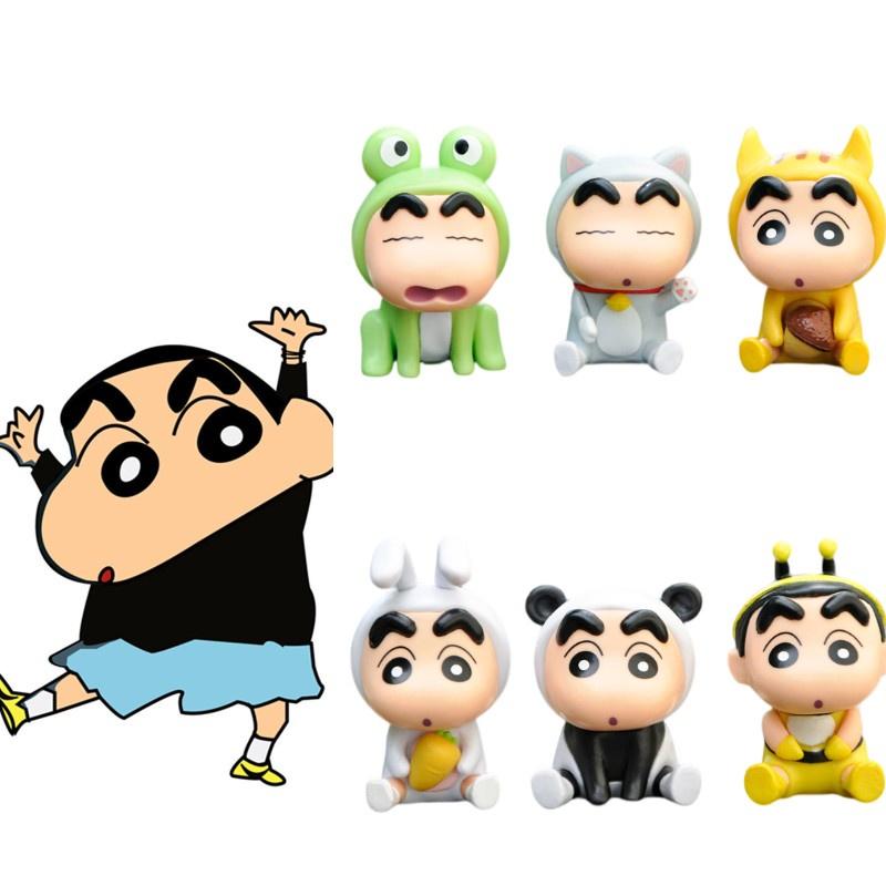 Adorable Crayon Shin-chan Pvc Figures For Desk, Car, Collection Set Of 6