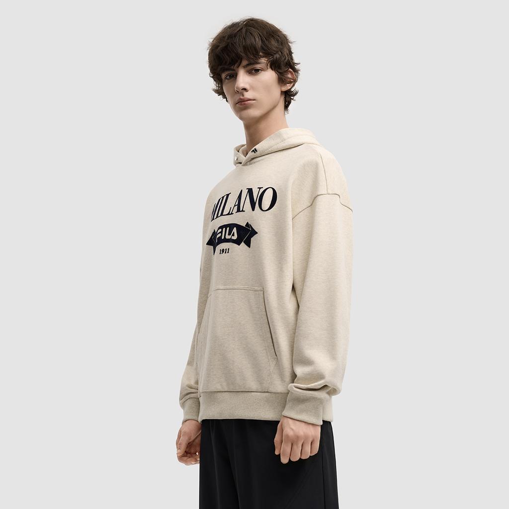 Fila Серия Milano Модный Классический Ретро Повседневный Удобный Универсальный Худи Мужские худи Пшеничный Цветок-Серый F11M545202FBG