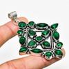 Chrome Diopside Gemstone Handmade 925 Silver Plated Jewelry Pendant 2.84"
