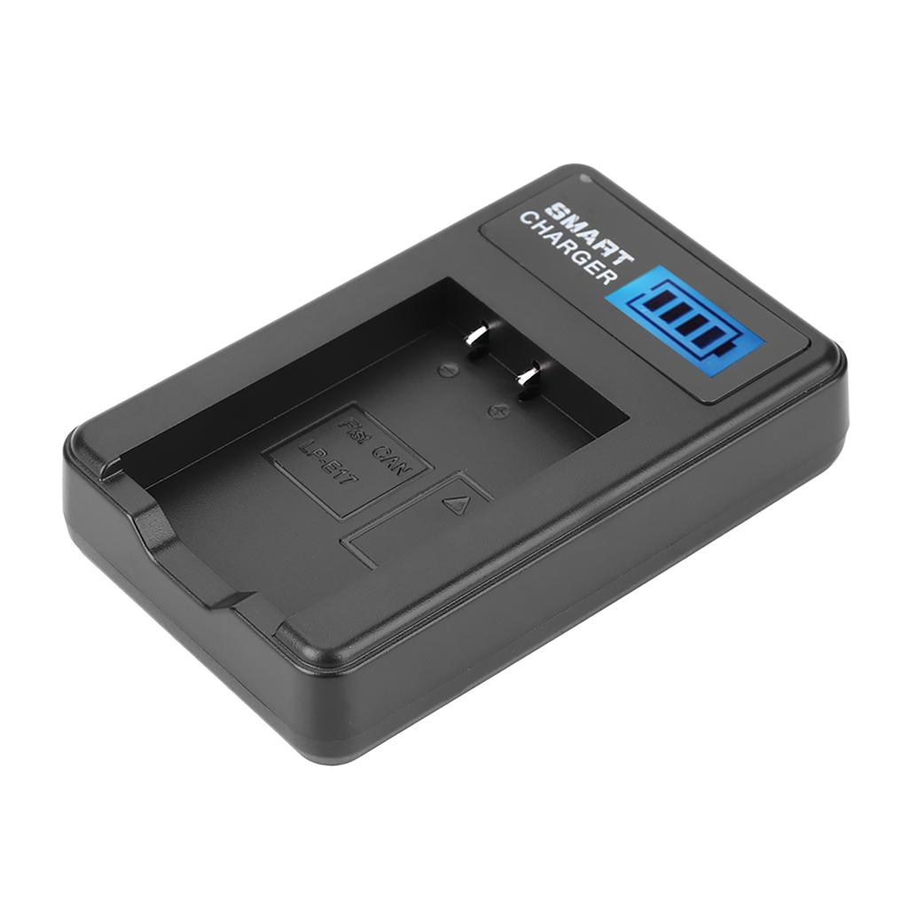 LP-E17 Battery Charger Single Slot USB Charging with LCD Screen for Canon EOS M3 M5 M6 760D