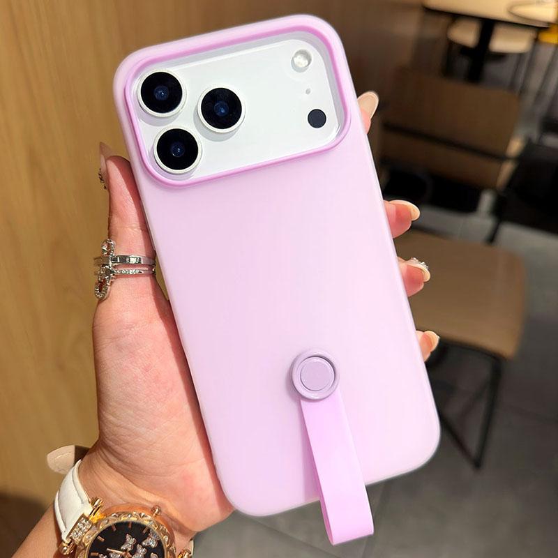 Конфетный цвет 2 в 1 Силиконовый чехол для телефона для iPhone 17 16 15 14 13 12 11 Pro Max Air X XS XR 7 8 Plus 16e Ударопрочный чехол с ремешком
