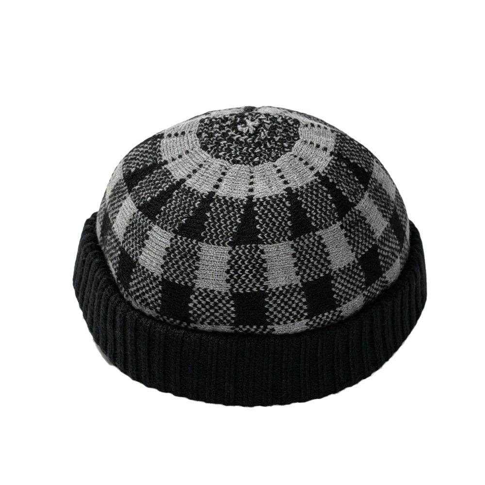 Polka Dot Melon Skin Hat Brimless Painter Hat Personalized Knitted Beanies Cap  Men