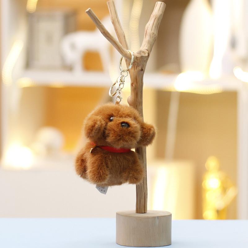 Adorable Animal Plush Dog With Keyring For Gift And Bag Accessory