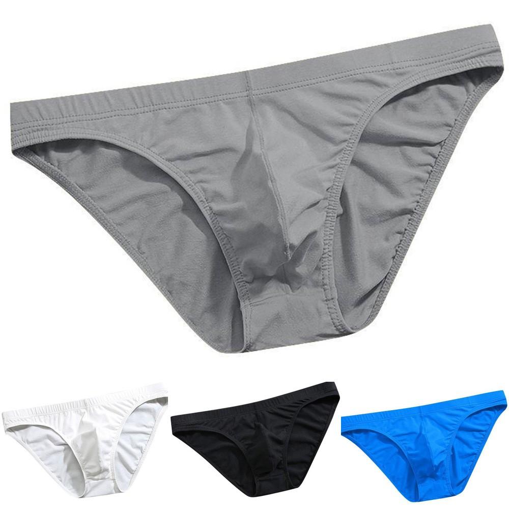 Men Underwear Y-Front Briefs Mid Waist One Piece Semi-Transparent Breathable