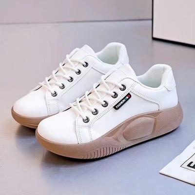 Весенние новые корейские белые туфли женские студенческие повседневные туфли интернет-знаменитости уличные кроссовки на платформе увеличивающие рост женские туфли
