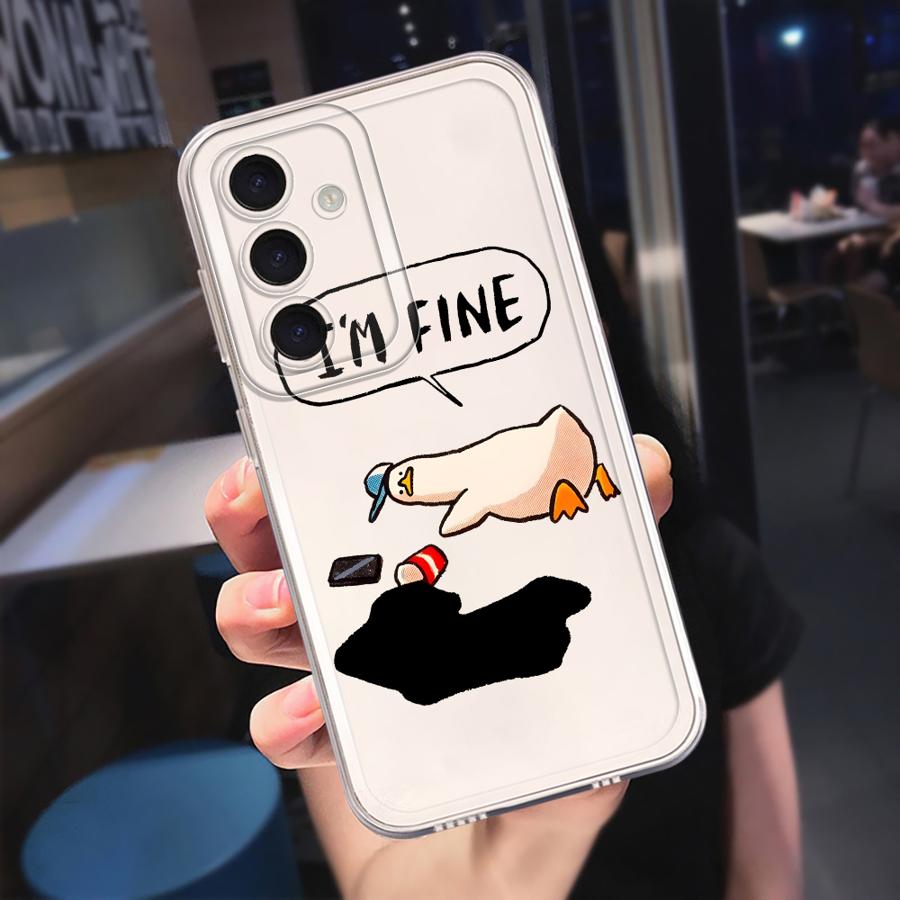 Мультяшный чехол-утка для Samsung Galaxy A57 A26 A24 A56 A25 A51 A34 A35 A52 A36 A37 A55 A54 A15 A52 A17 A14 A16 Чехол для телефона A23 A31