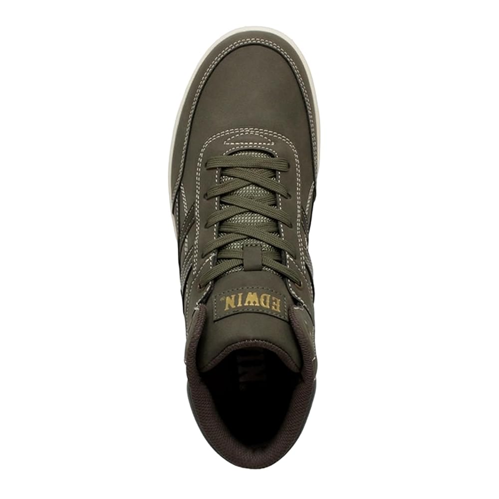 Edwin Waterproof Sneakers for Men, High-Top Sneakers, PU Leather, High-Quality Material, Suede-like