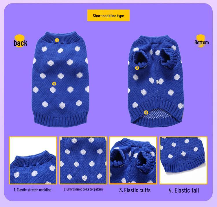 Осенне-зимний рождественский свитер для собаки с высоким воротом - Теплый трикотаж для питомцев
