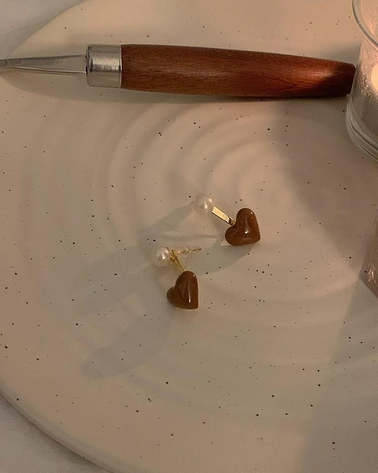 Серьги Maillard Color French High-End Milk Coffee — модный ретро-дизайн, гонконгский стиль, для женщин