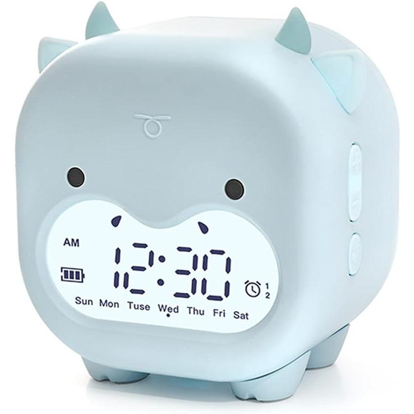 Мультфильм милый манекен корова настольный будильник цифровой дисплей электронный рабочий стол