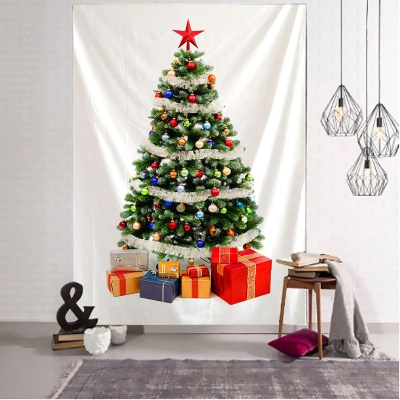 Christmas Tree Hanging Fabric Decoration Small Fresh Christmas Background Wall Blanket Wall Cloth Simple Tapestry Large Size