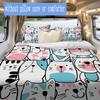 Cozy Cute Cartoon Cat & Animal Print Pattern Bedding,Quilt Set Quilt Cover Pillowcase Home Birthday Gift (1*duvet cover+2*pillowcase,without core)ZSJT