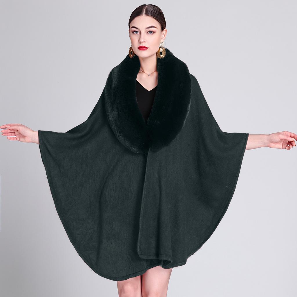 Женский воротник-шаль накидка большого размера вязаный кардиган свободная куртка-пончо