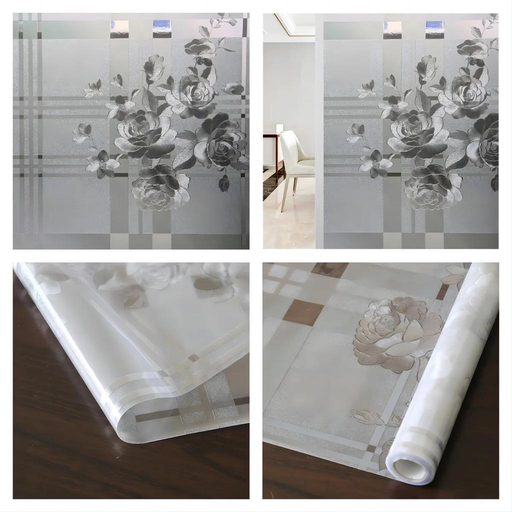 Пленка для защиты окон от статического электричества, неклейкая пленка для окон, матовое стекло, дверь в ванную комнату, декоративная пленка для защиты от несанкционированного доступа