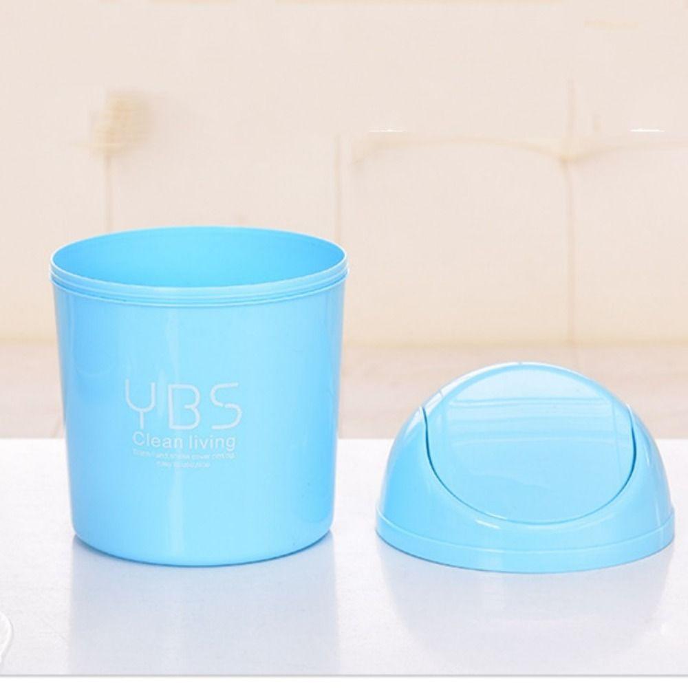 Home Storage Box Ash Urns Desktop Garbage Can Trash Waste Bin Basket Dustbin Rolling Cover